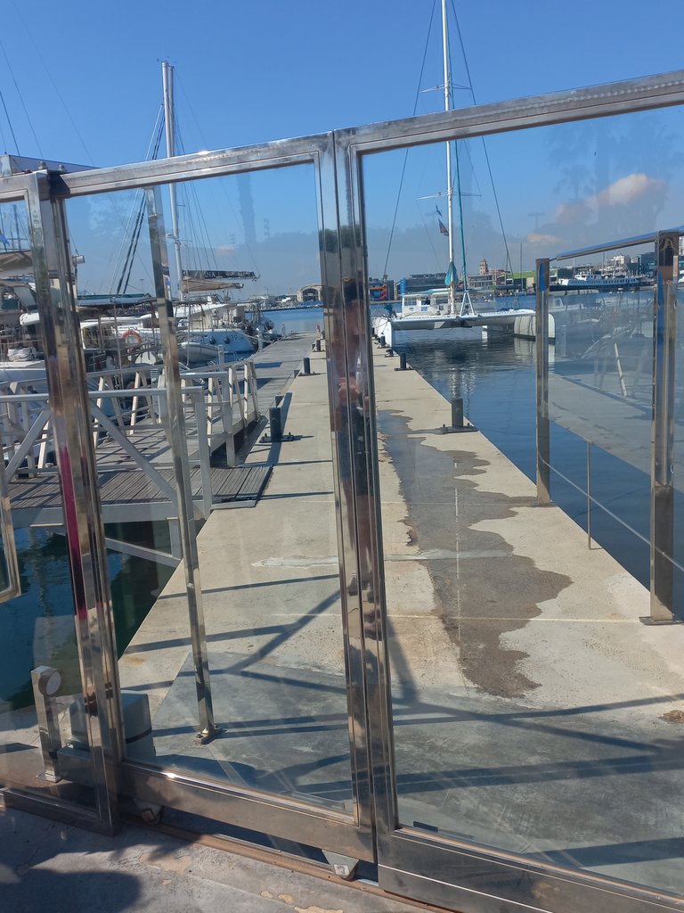 Puertas automáticas para el acceso al muelle. Permanecen abiertas durante el embarque.