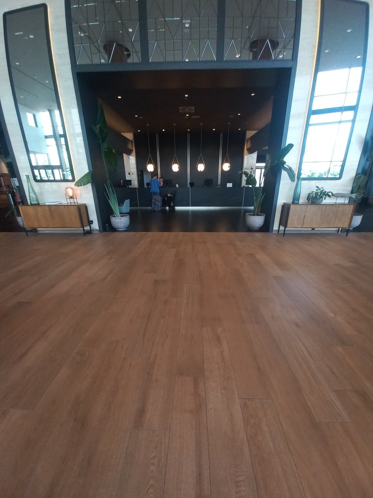 Hall amplio y libre de obstáculos, con recepción fácilmente identificable.