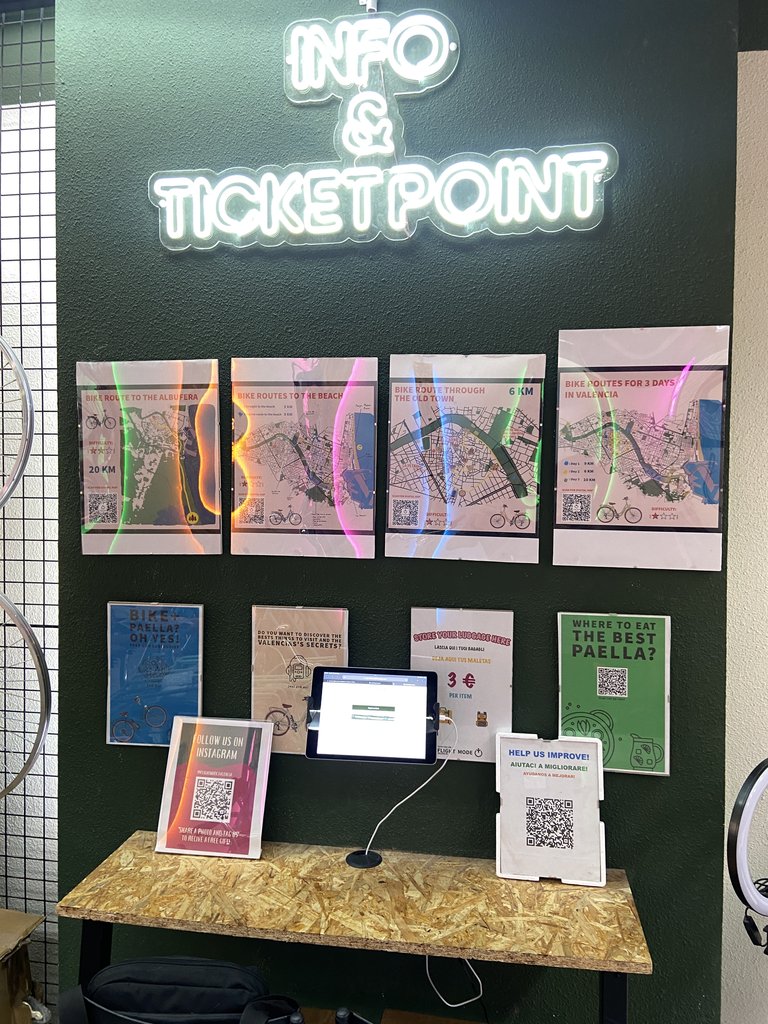 Punto de información y de alquiler de los servicios.