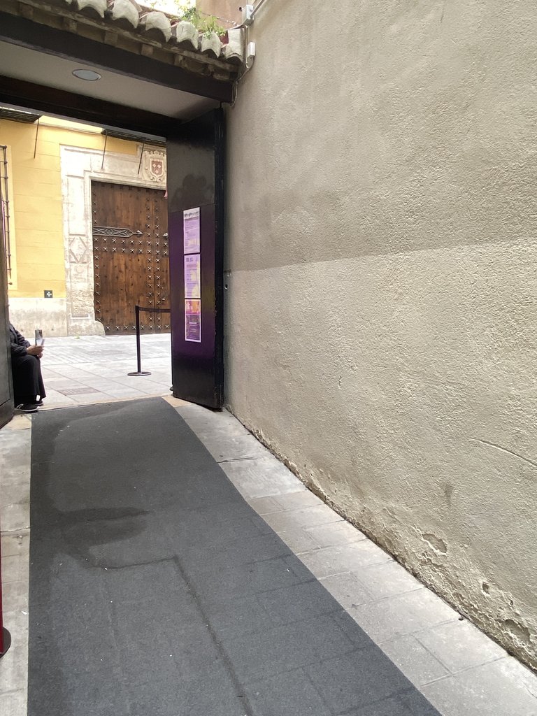 Rampa de acceso entre la primera puerta y la entrada al establecimiento.