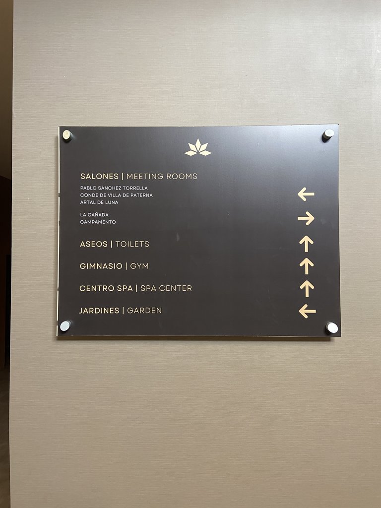 Panel informativo dirección distintos espacios.