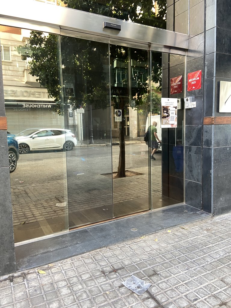 Automatic entrance doors to the establishment.