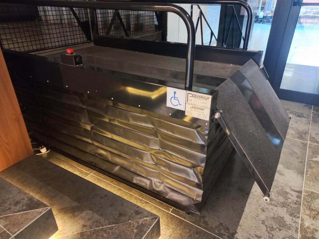 Mechanical lifts to overcome level differences.