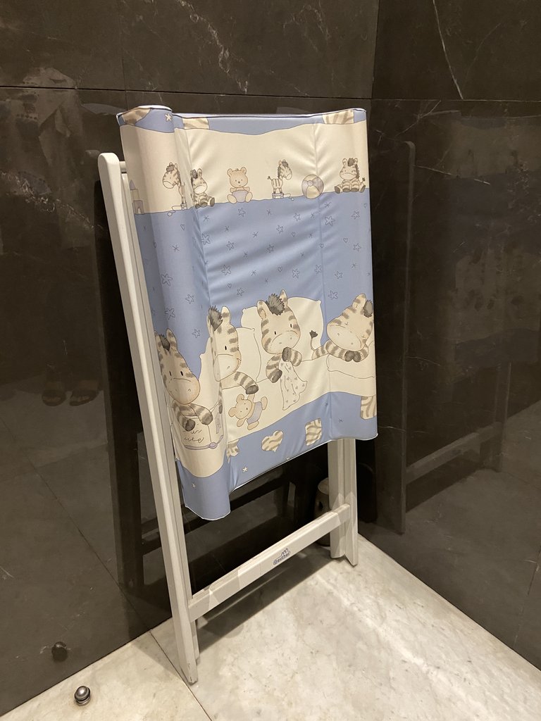 Cambiador para bebés en baños comunes.