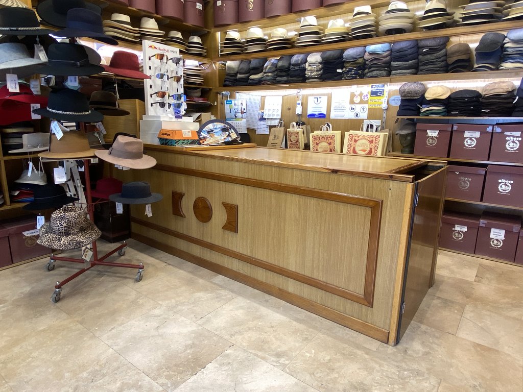 Customer service counter with appropriate height.