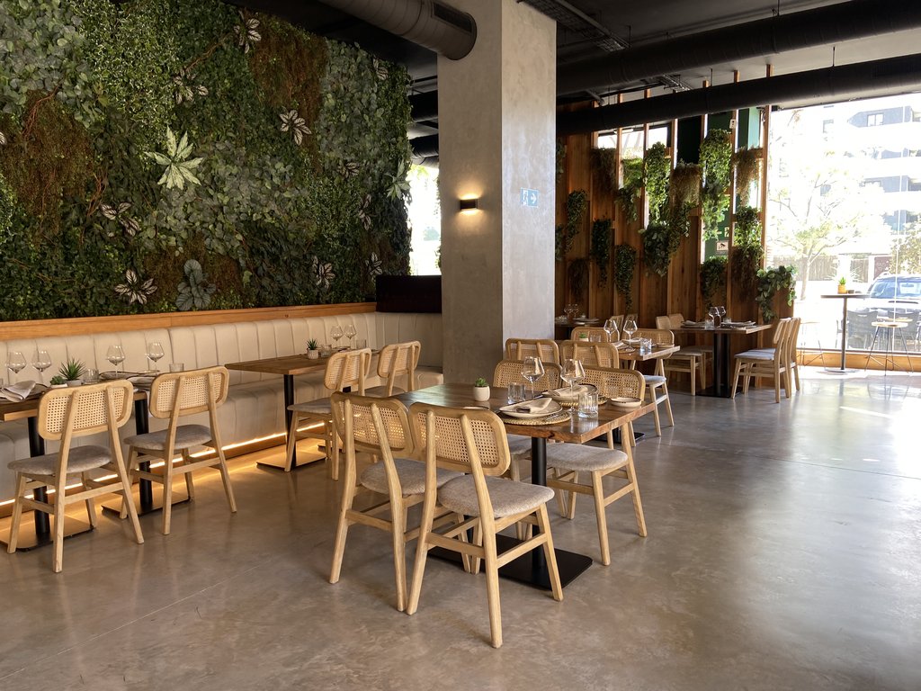 Accessible dining room with tables at suitable height.