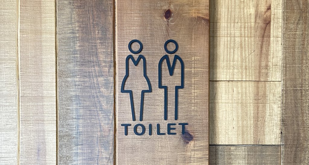 Signage for common bathrooms.