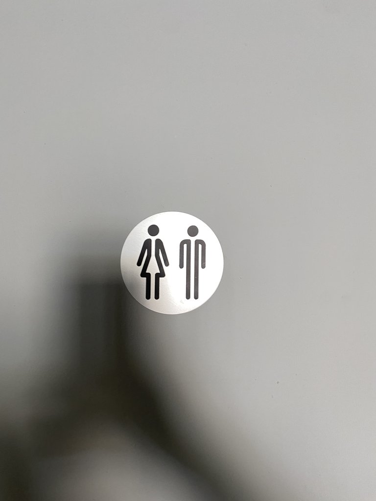 Signage for common bathrooms.