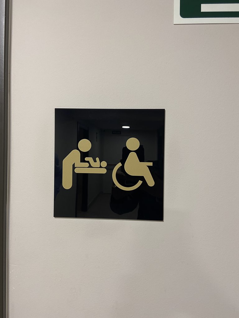 Signage for common adapted bathrooms.