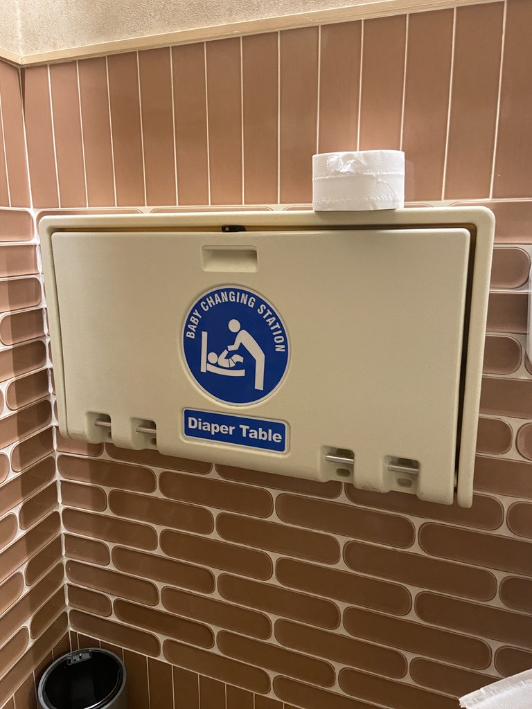 Cambiador para bebés en baños comunes.