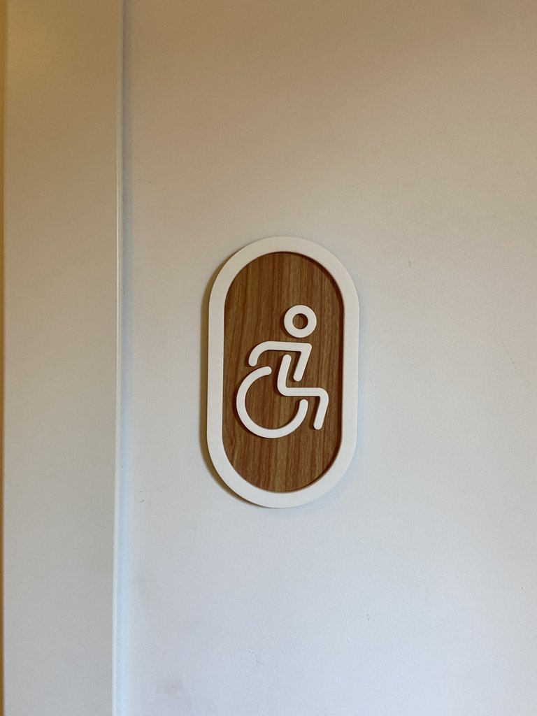 Common adapted bathroom signage.