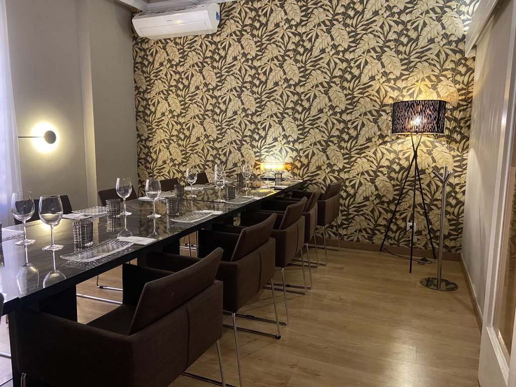 Accessible dining room with sufficient space to facilitate mobility.