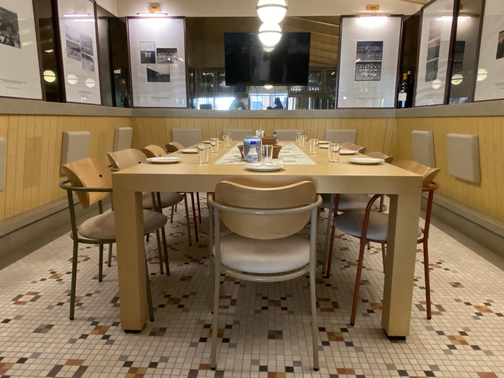 Private accessible dining room, accessible table with appropriate height and properly lit.