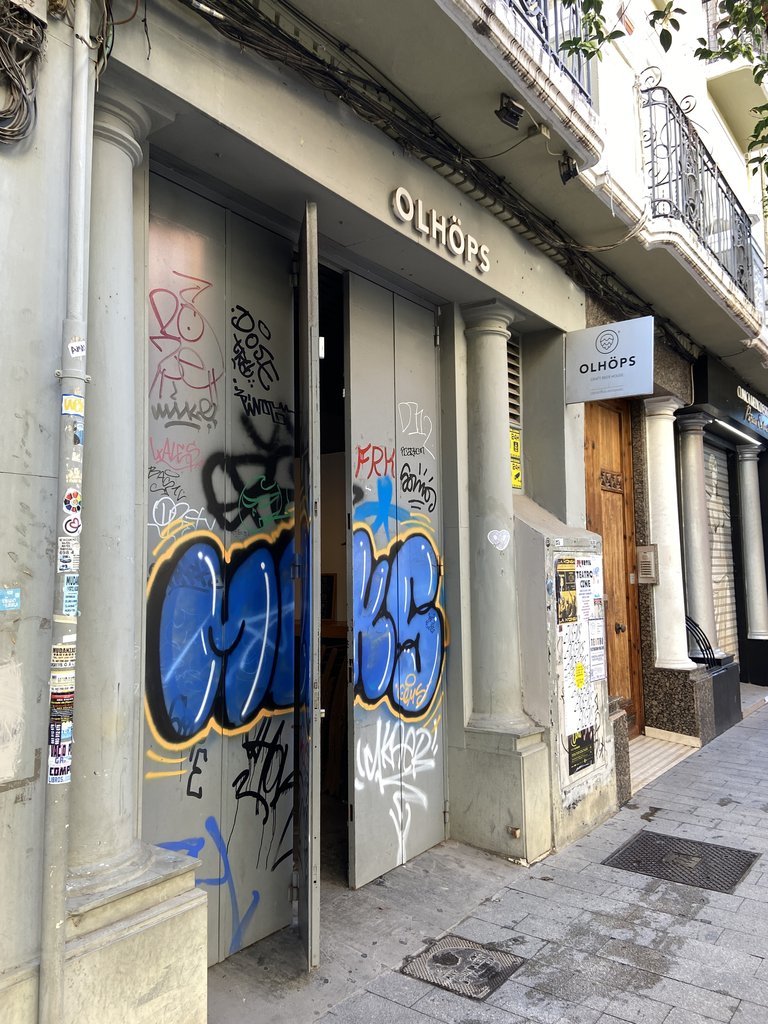 Accés principal a l'establiment amb una correcta accessibilitat exterior.