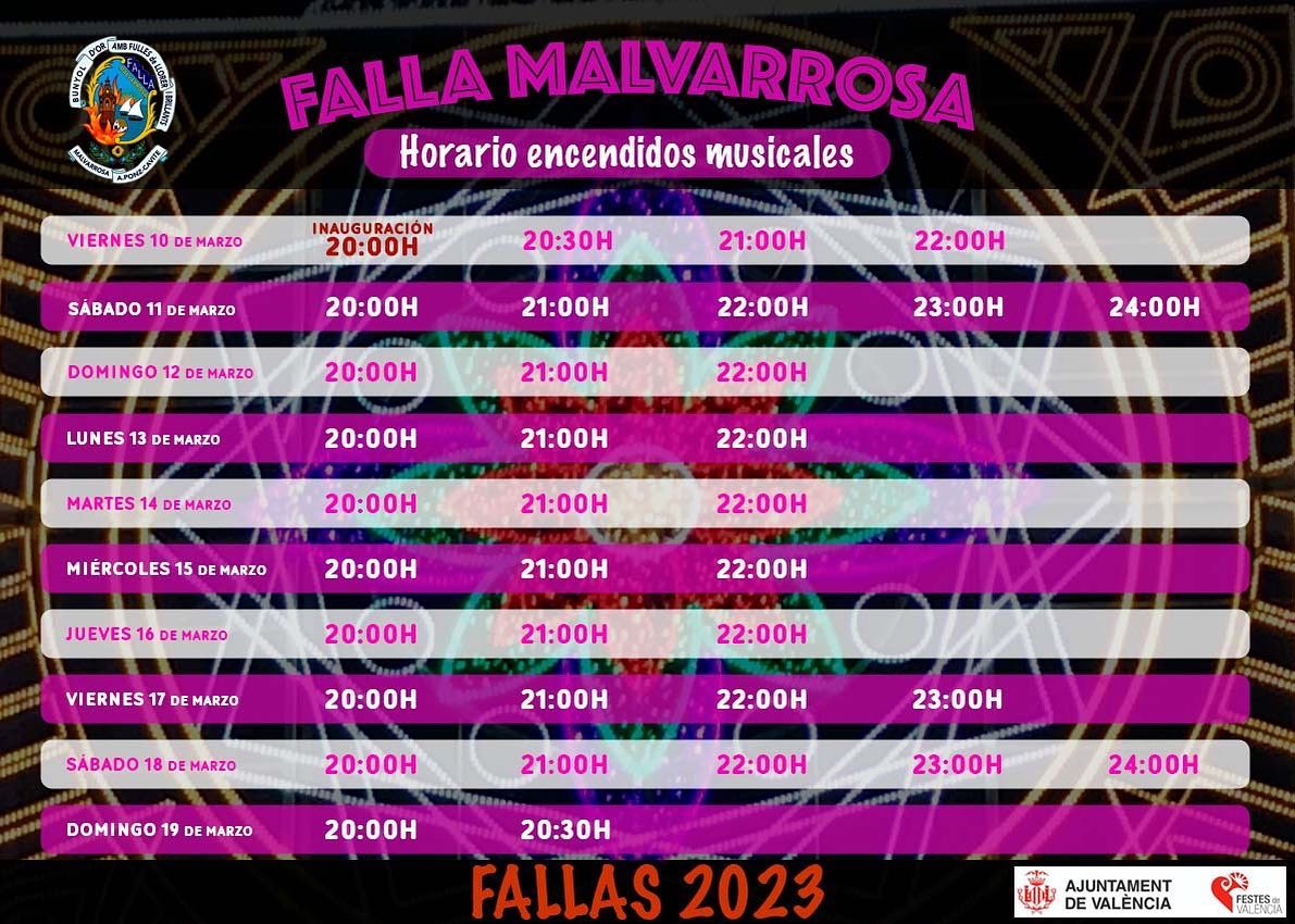 calles iluminadas fallas 2023