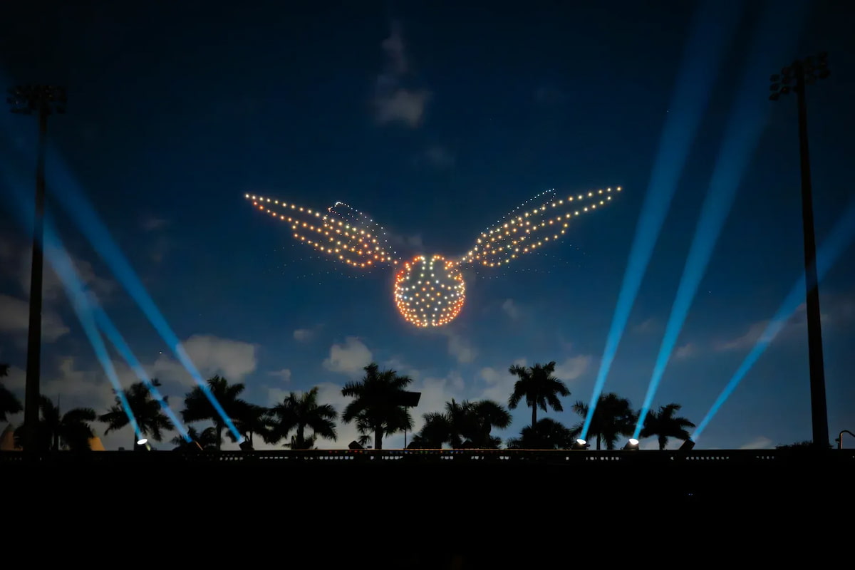 Espectáculo con drones sobre Harry Potter en València