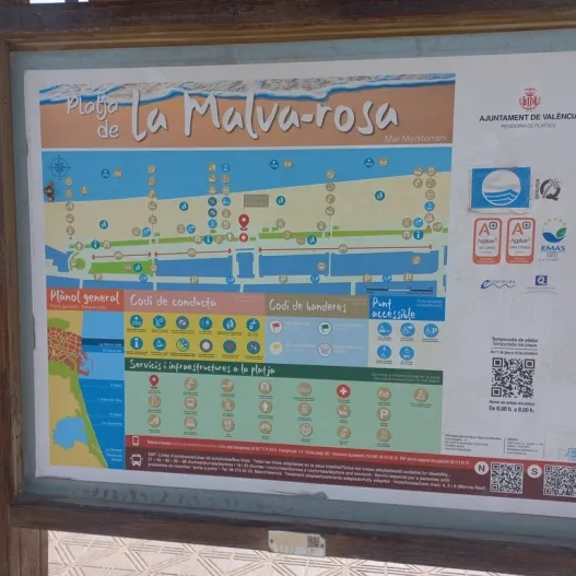 Mapa il·lustrat amb pictogrames i informació d'interès.