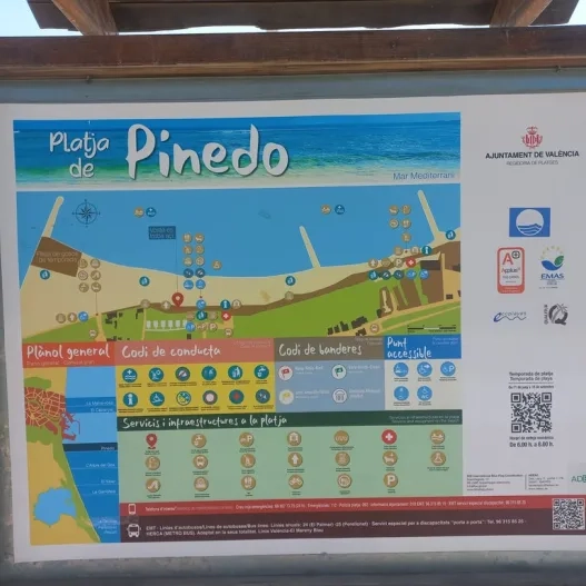 Mapa il·lustrat amb pictogrames i informació d'interès.