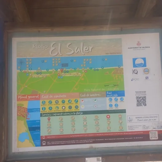 Mapa il·lustrat amb pictogrames i informació d'interès.
