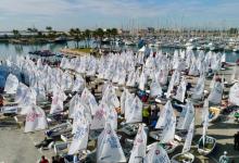 Imagen de todos los navíos en la regata OptiOrange