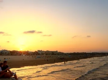 atardecer en playa valencia