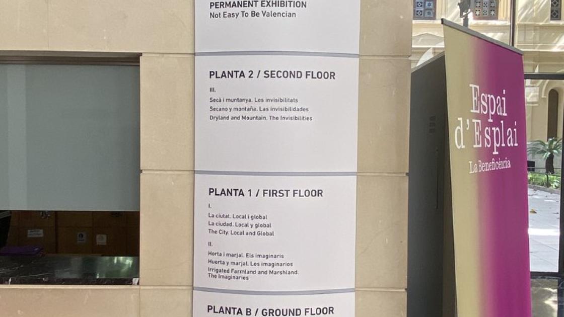 Senyalització per plantes dels diferents espais del museu.