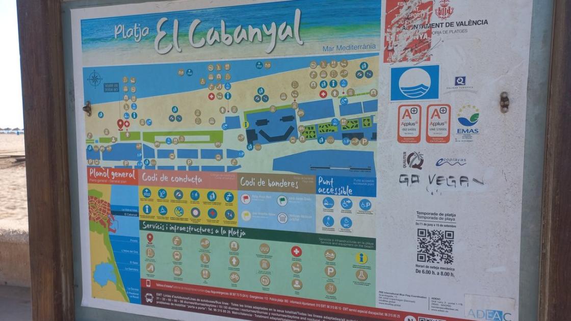 Mapa ilustrado con pictogramas e información de interés.