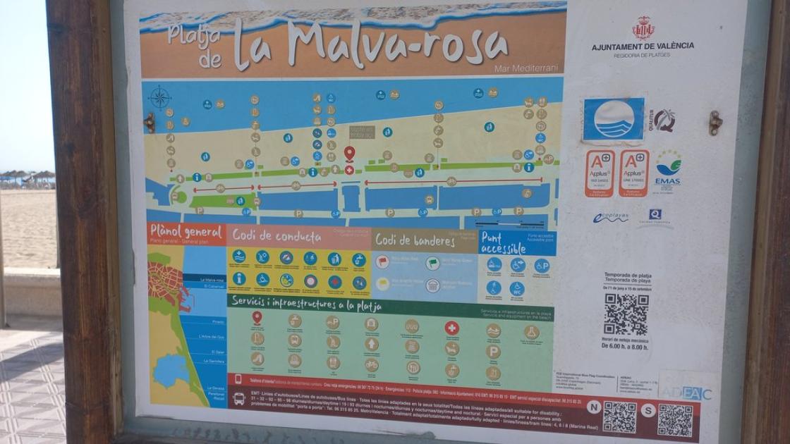 Mapa il·lustrat amb pictogrames i informació d'interès.