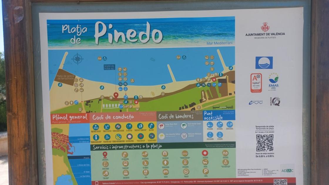 Mapa ilustrado con pictogramas e información de interés.