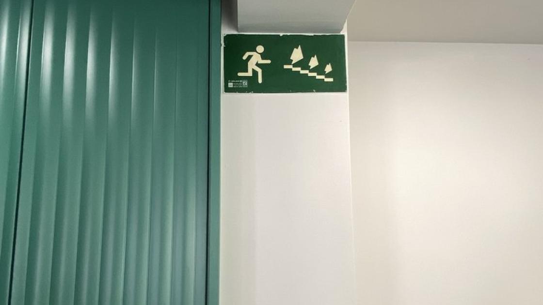 Staircase signage.