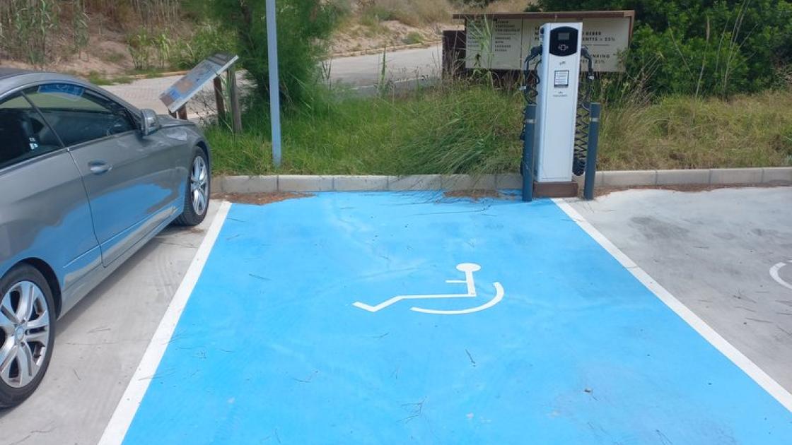 Aparcamiento para personas con movilidad reducida.