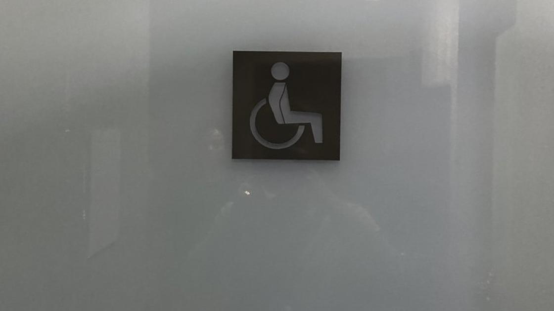 Common adapted bathroom signage.