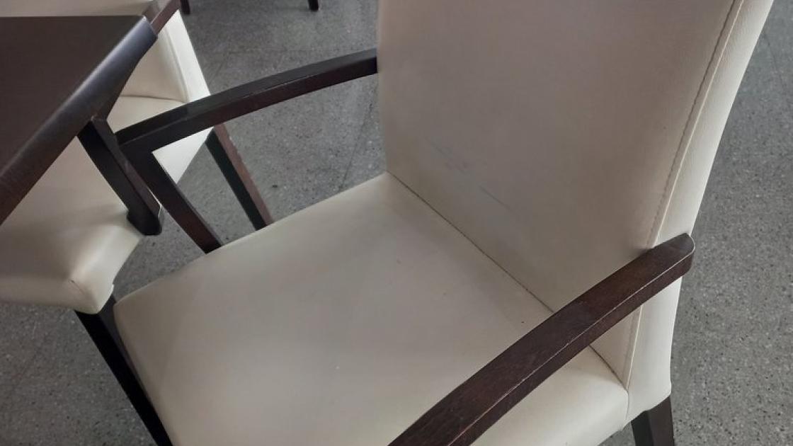 Equipamiento ergonómico con sillas equipadas de reposabrazos y respaldo.