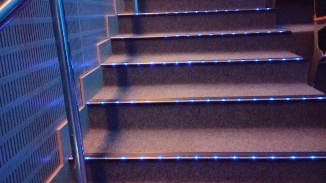 Disponibilitat de pilots lluminosos en perfil d'esglaons per a identificació d'escala.