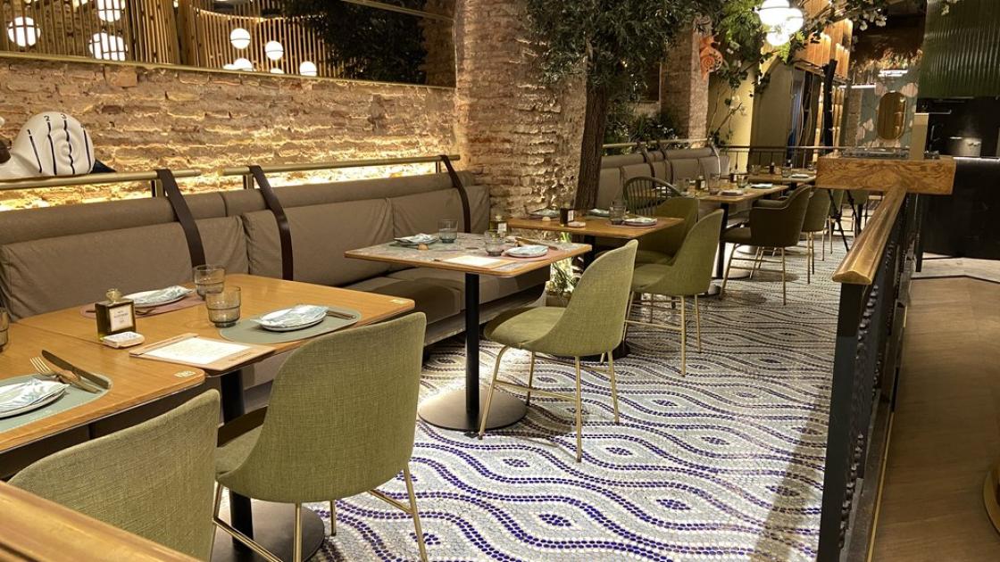 Accessible dining room, accessible tables with appropriate height and proper lighting.