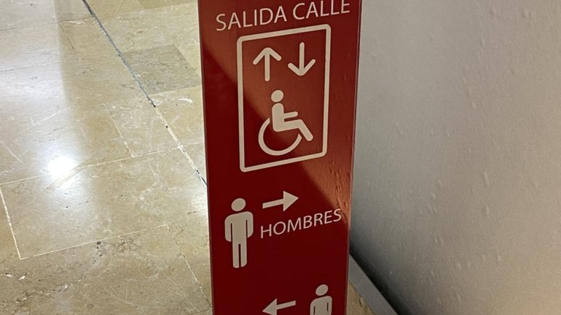 Directional signage for market spaces.