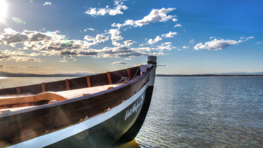 atardecer en Albufera desde una barca