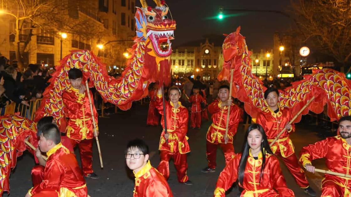 Dragón en la Cabalgata del Año Nuevo Chino