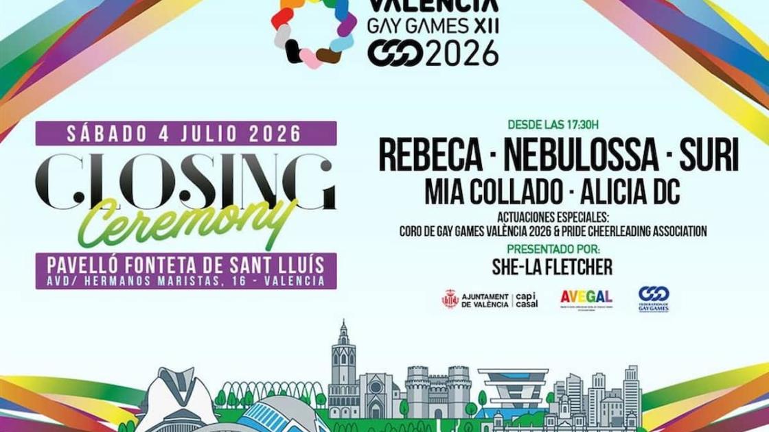 Ceremonia de clausura de los Gay Games XII València 2026