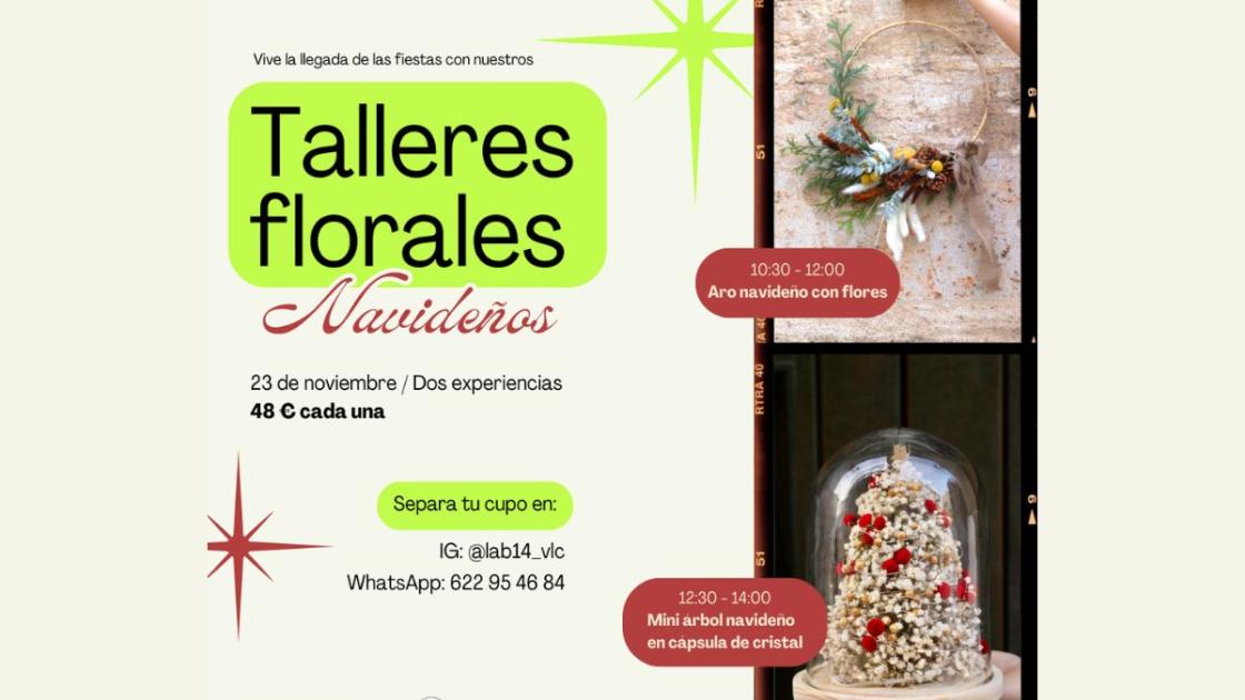 Talleres Florales Navideños en el Mercado de Tapinería en València.