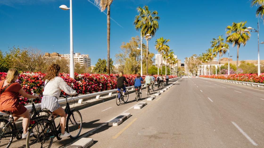 Tour en bici cruzando el puente de las flores