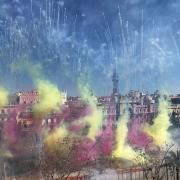Espectáculo pirotécnico por los Premios Jaume I en València
