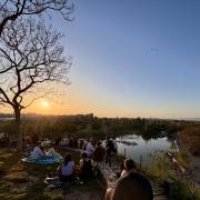 Puesta sol parque cabecera valencia