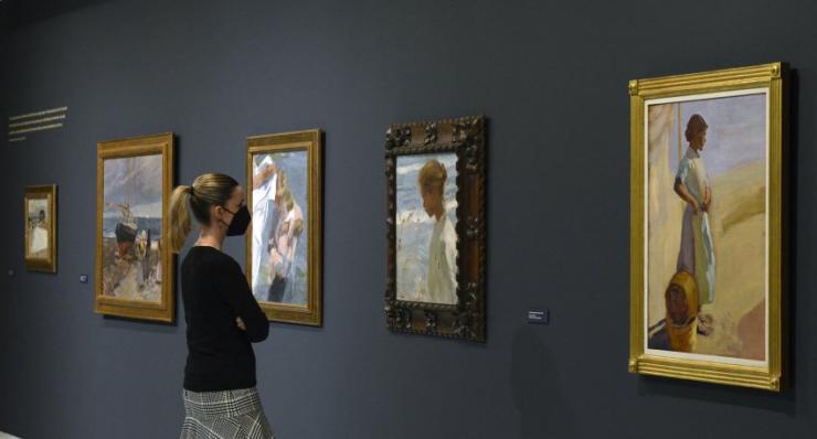 turista visitando exposicion sorolla