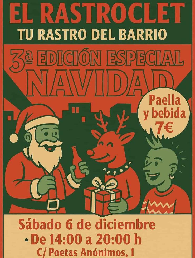 RastroClet navideño en el barrio de Benimaclet de València 