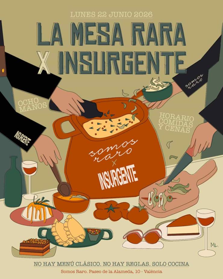 Cena a cargo de Somos Raro e Insurgente en València